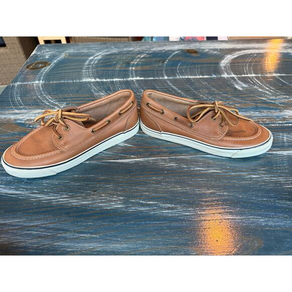 L.L. Bean Loafers/boat shoes, size 6.5; Brown/Tan Leather - Picture 4 of 8